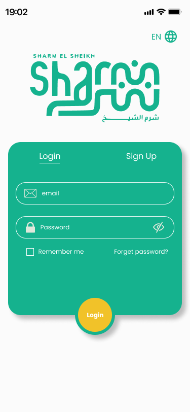 Sharm Taxi sign-in screen